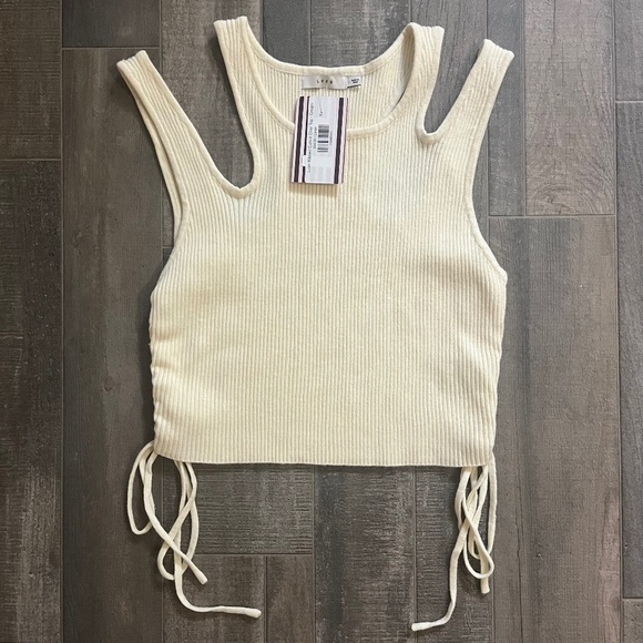 Lush Tops - Lush Ribbed Cut Out Crop Top